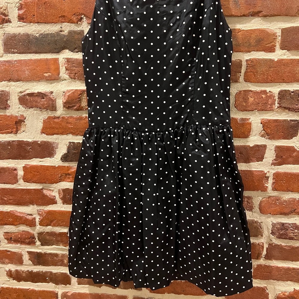 Jessica McClintock Black and White Polka Dot Dress